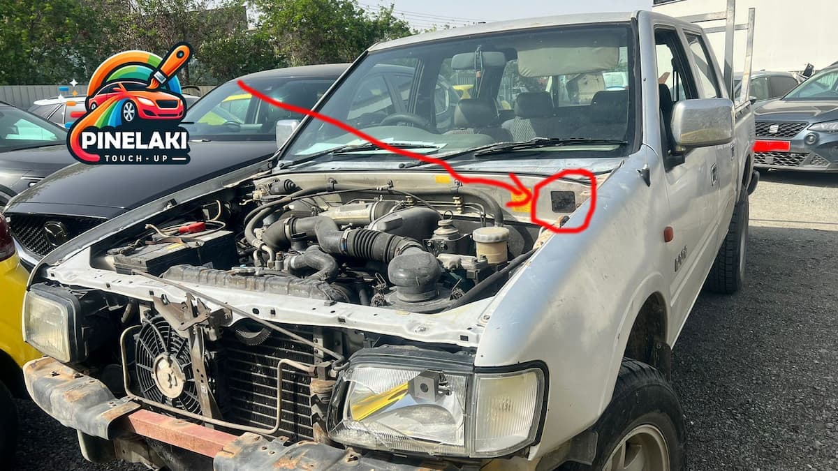 Τοποθεσία του κωδικού χρώματος του φορτηγού isuzu chevrolet